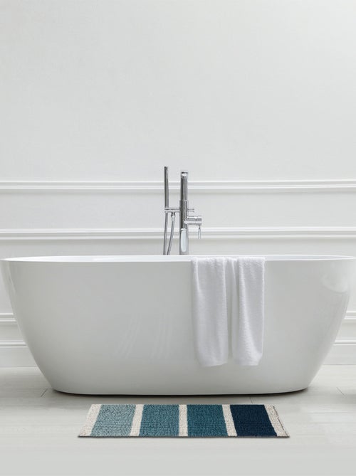 Alfombra de baño decorativa a rayas de polialgodón - Kiabi