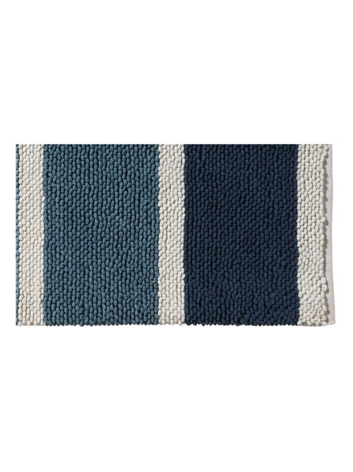 Alfombra de baño decorativa a rayas de polialgodón - Kiabi