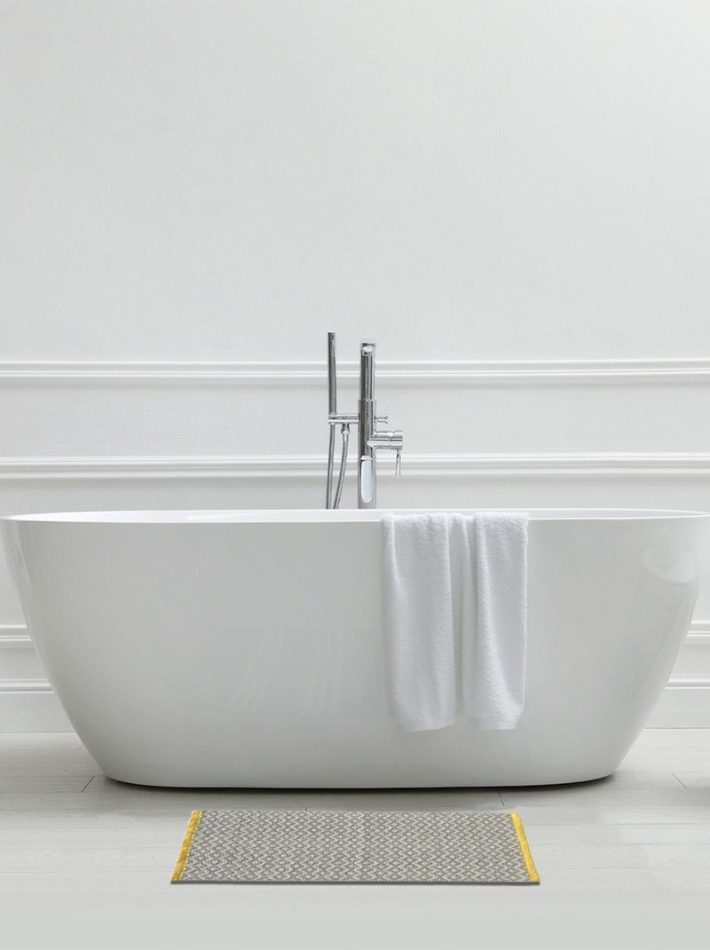 Alfombra de baño decorativa con diseño de rombos Gris perla - Kiabi