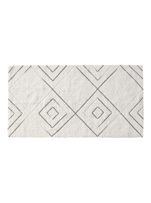 Alfombra de baño decorativa con diseño geométrico, de algodón tufting. - Kiabi