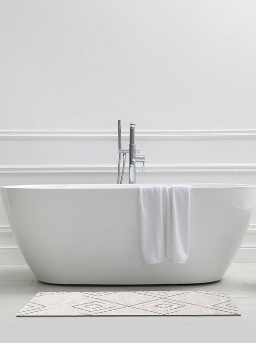 Alfombra de baño decorativa con diseño geométrico, de algodón tufting. - Kiabi