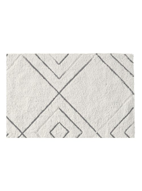 Alfombra de baño decorativa con diseño geométrico, de algodón tufting. - Kiabi