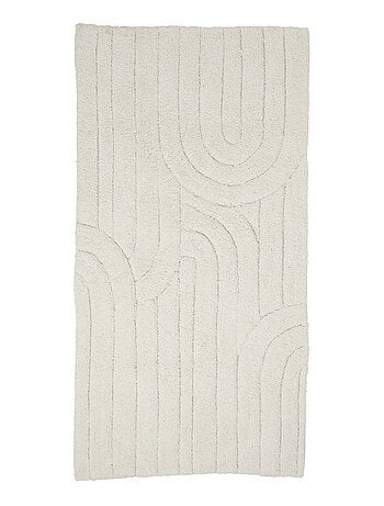 Alfombra de baño decorativa con diseño gráfico de arco en algodón