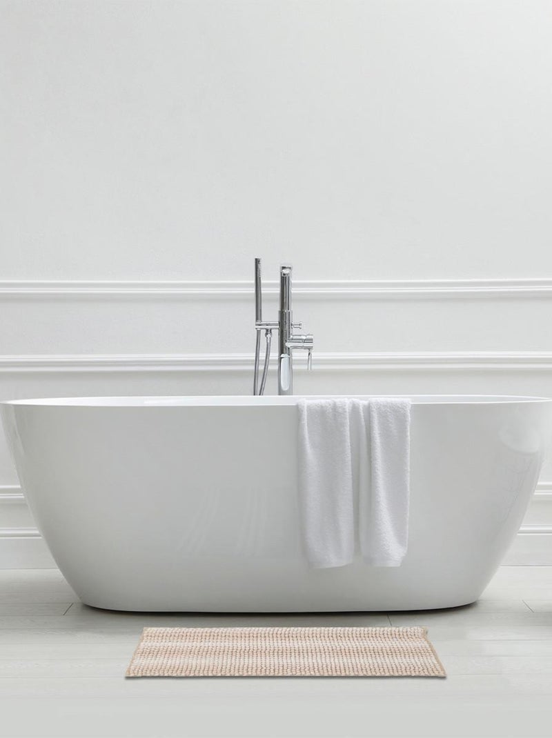 Alfombra de baño decorativa con efecto de malla Beige - Kiabi