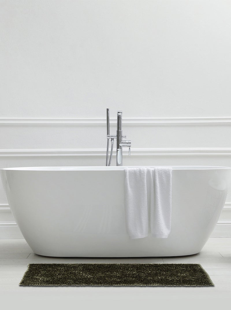 Alfombra de baño decorativa con hilo dorado de poliéster Verde - Kiabi