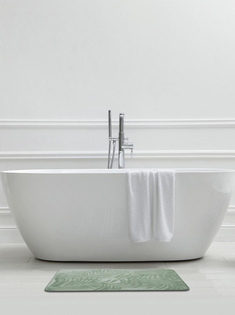 Alfombra de baño decorativa con memoria de forma, de poliéster Verde - Kiabi