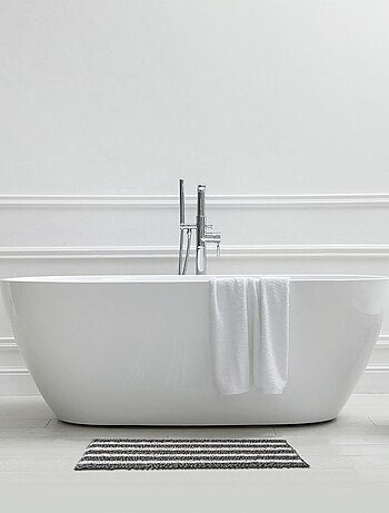 Alfombra de baño decorativa con rayas de poliéster