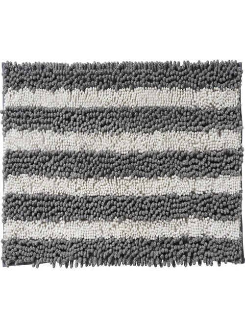 Alfombra de baño decorativa con rayas de poliéster - Kiabi