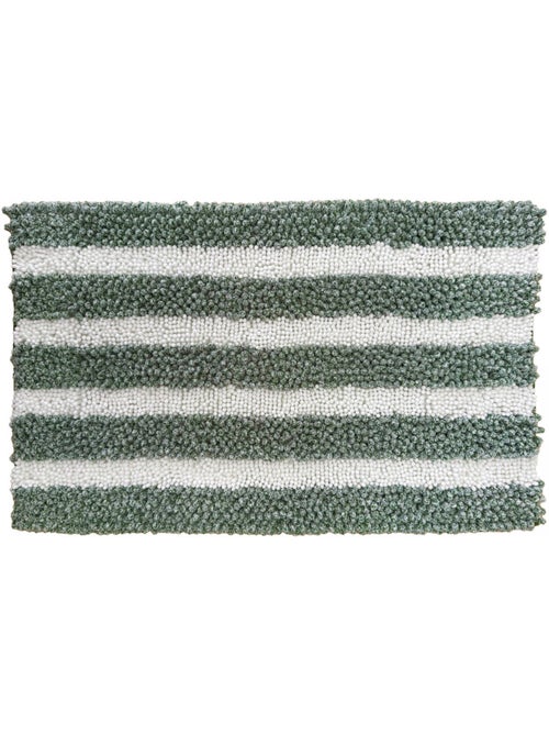 Alfombra de baño decorativa con rayas de poliéster - Kiabi