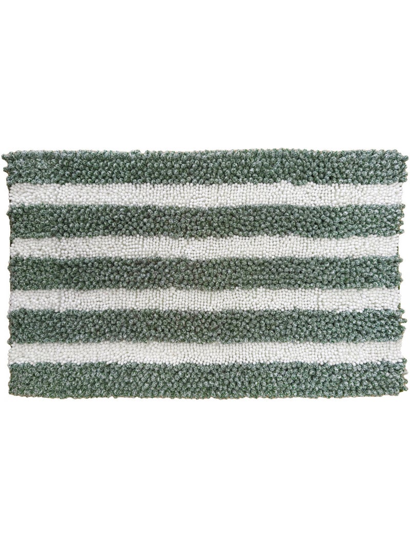 Alfombra de baño decorativa con rayas de poliéster Gris - Kiabi