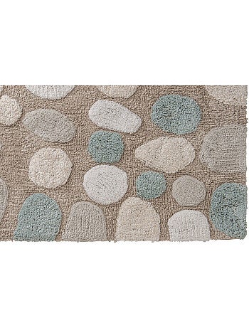 Alfombra de baño decorativa de algodón tufting con diseño de guijarros