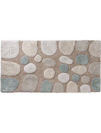 Alfombra de baño decorativa de algodón tufting con diseño de guijarros
