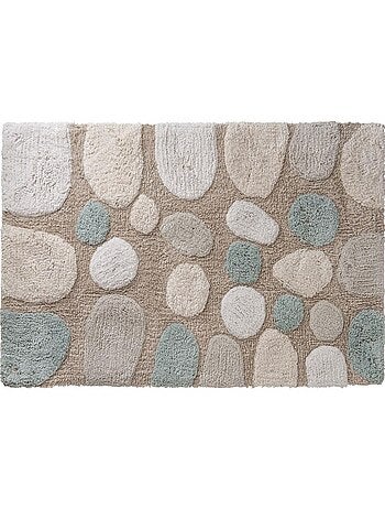 Alfombra de baño decorativa de algodón tufting con diseño de guijarros