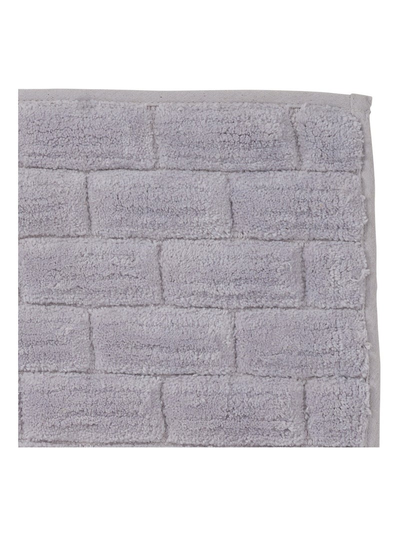 Alfombra de baño decorativa de ladrillo de algodón Gris - Kiabi