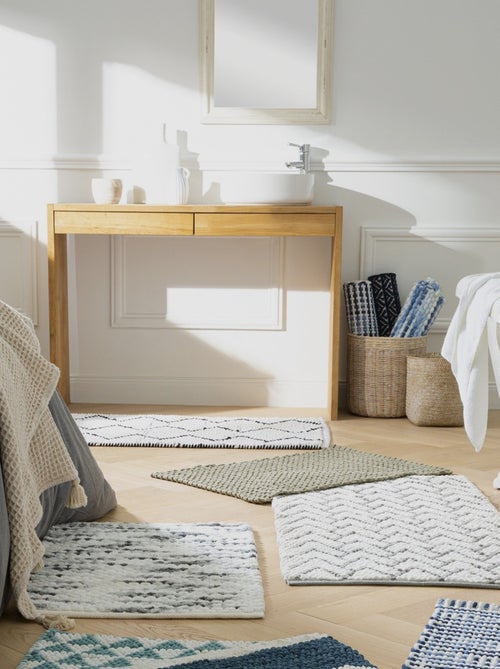 Alfombra de baño decorativa de polialgodón - Kiabi