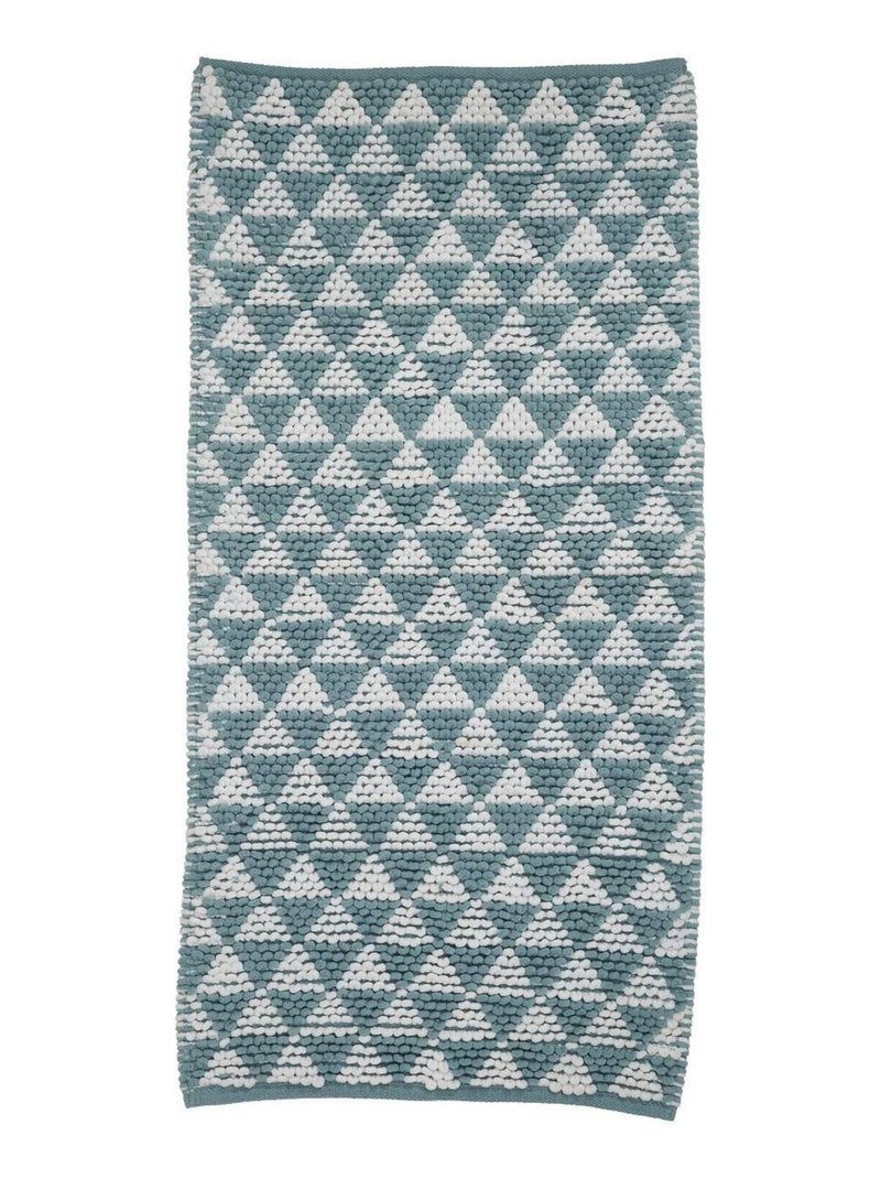 Alfombra de baño decorativa en polialgodón Azul - Kiabi