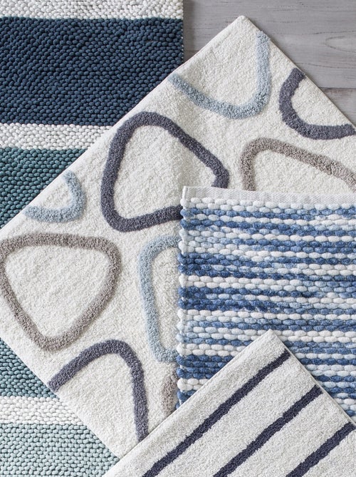 Alfombra de baño decorativa geométrica en algodón tuftado - Kiabi