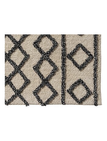 Alfombra de baño decorativa geométrica en algodón tuftado