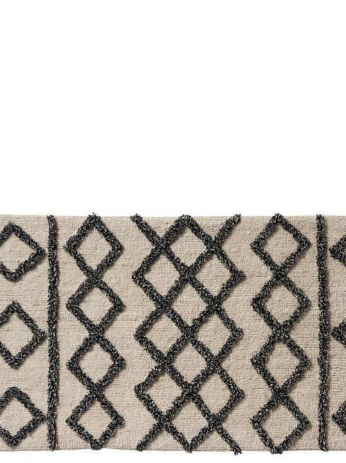 Alfombra de baño decorativa geométrica en algodón tuftado - Kiabi Alfombra de baño decorativa geométrica en algodón tuftado - Kiabi