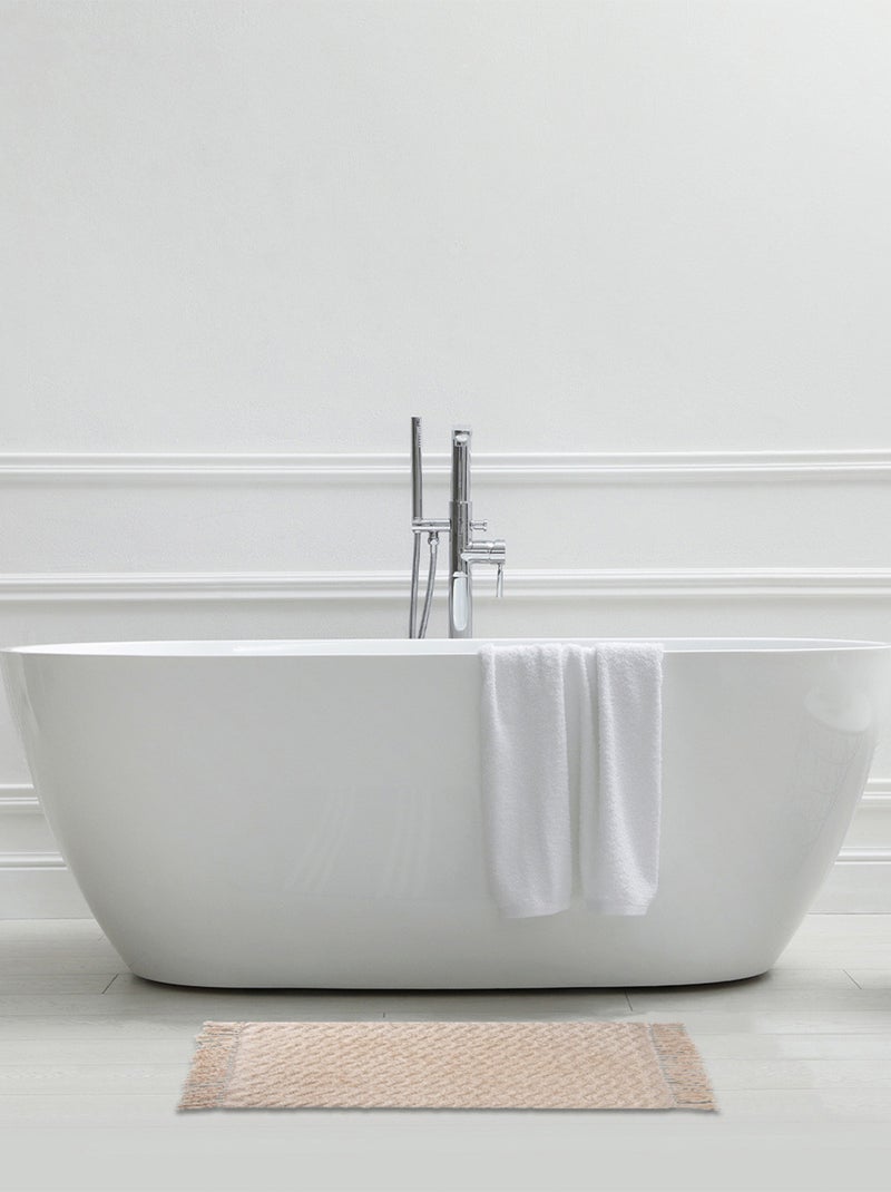 Alfombra de baño decorativa Guy Levasseur Thea 50 x 80 cm de algodón cardado antideslizante Crudo - Kiabi