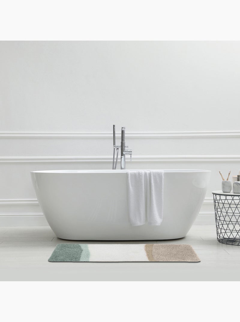 Alfombra de baño decorativa Horizon tricolor degradado 60 x 120 cm Guy Levasseur Azul beige Blanco - Kiabi
