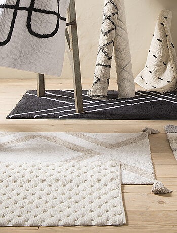 Alfombra de baño decorativa lisa de algodón