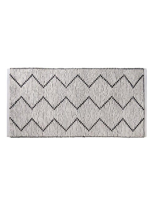 Alfombra de baño en zigzag de 60 x 120 cm, de polialgodón - Kiabi