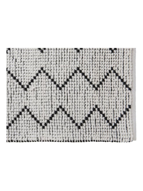 Alfombra de baño en zigzag de 60 x 120 cm, de polialgodón - Kiabi
