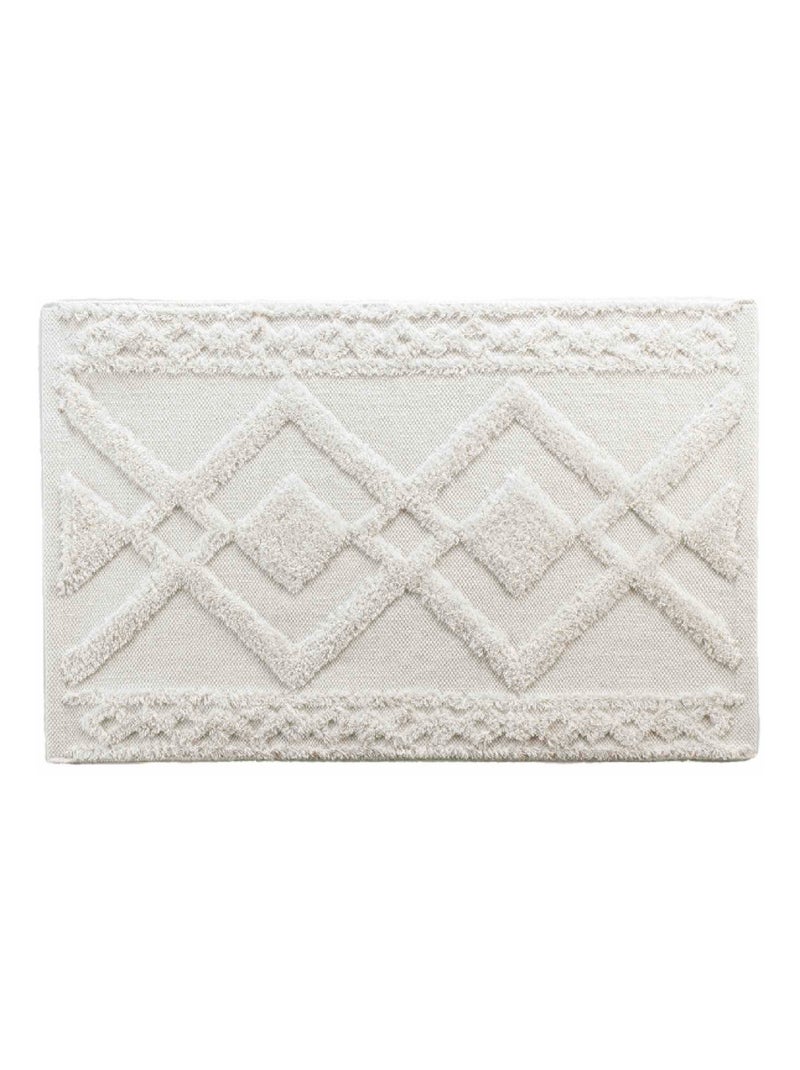 Alfombra de Baño Gladis Lisa con Relieves Blanco - Kiabi