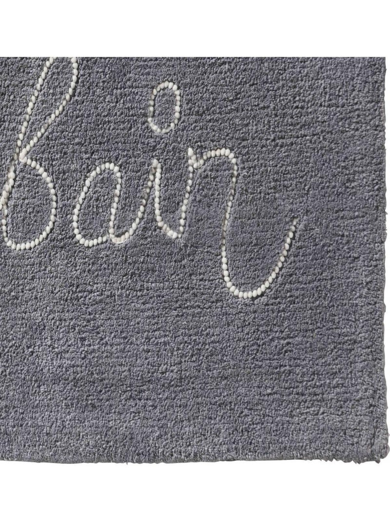 Alfombra de baño Guy Levasseur 50 x 80 cm 'Le Bain' antideslizante 100% algodón Gris - Kiabi