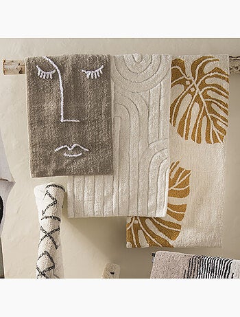 Alfombra de baño Guy Levasseur de algodón con motivos de arcos en relieve gofrado 60 x 120 cm