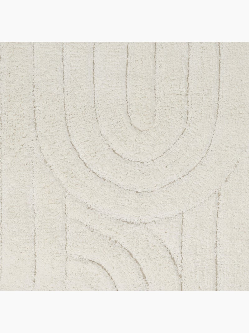 Alfombra de baño Guy Levasseur de algodón con motivos de arcos en relieve gofrado 60 x 120 cm Crudo - Kiabi
