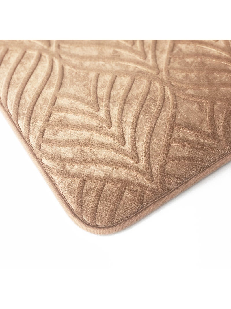 Alfombra de baño Guy Levasseur Yucca en espuma viscoelástica antideslizante 50x80 cm Latte - Kiabi