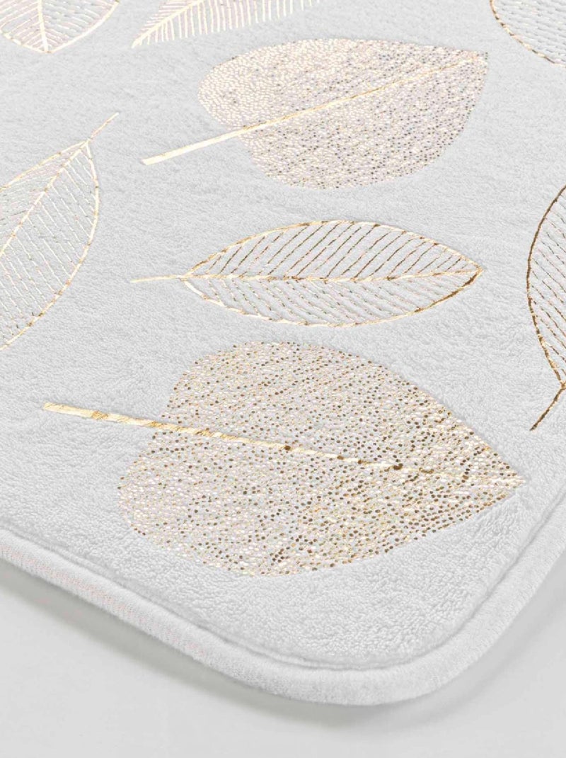 Alfombra de Baño Joya Hojas Doradas Blanco - Kiabi