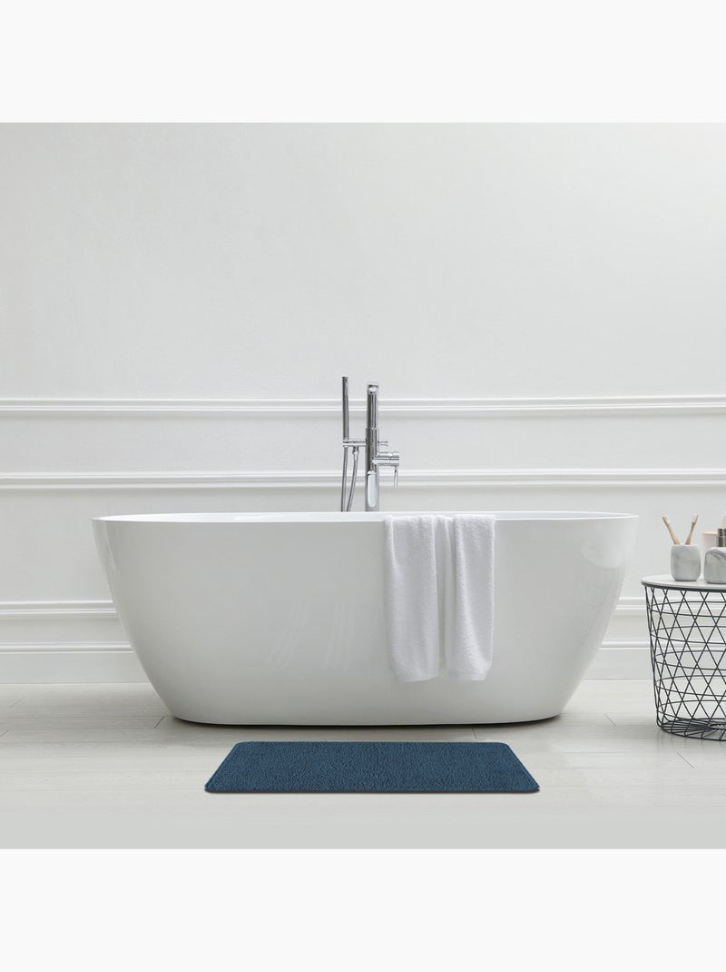 Alfombra de baño lisa de 50 x 80 cm, de poliéster Azul marino - Kiabi
