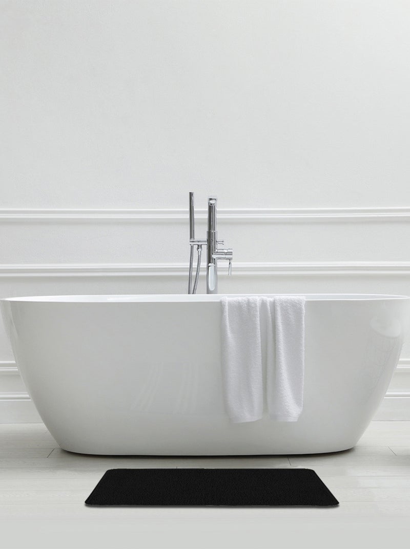 Alfombra de baño lisa de 50 x 80 cm, de poliéster Negro - Kiabi