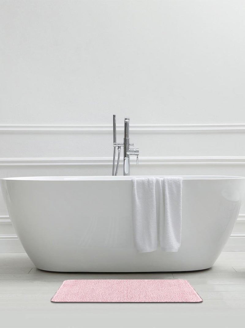 Alfombra de baño lisa de 50 x 80 cm, de poliéster Rosa - Kiabi