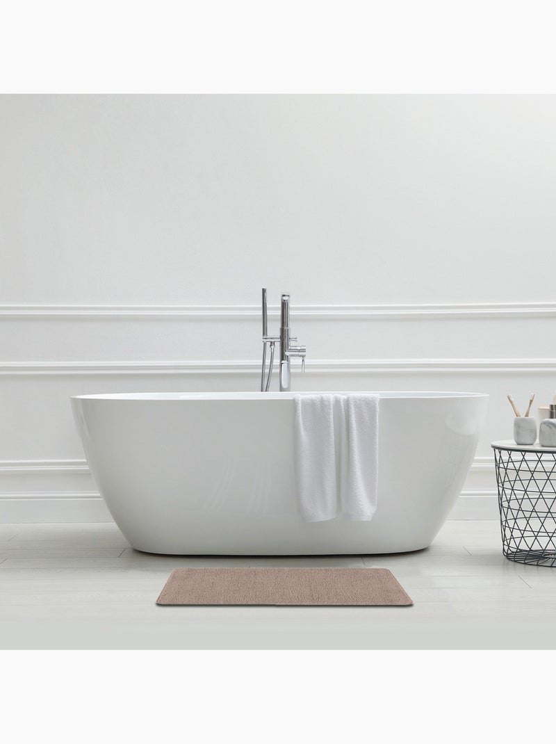 Alfombra de baño lisa de 50 x 80 cm, de poliéster Taupe - Kiabi