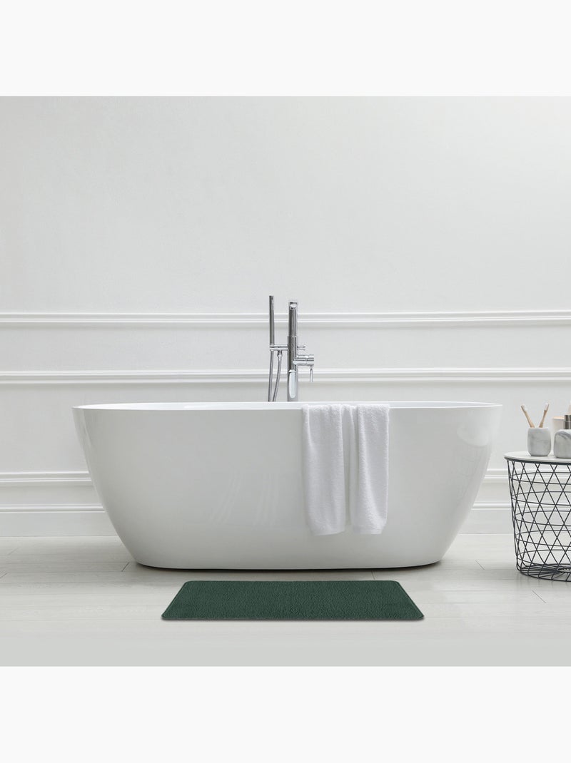 Alfombra de baño lisa de 50 x 80 cm, de poliéster Verde abeto - Kiabi