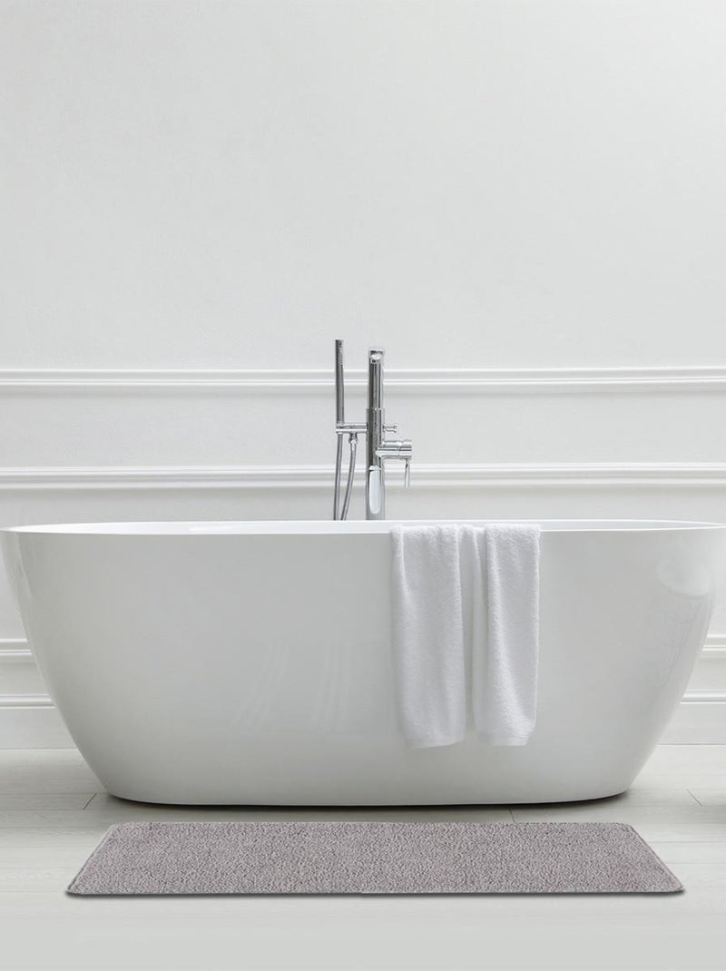 Alfombra de baño lisa de 60 x 120 cm, de poliéster Gris - Kiabi