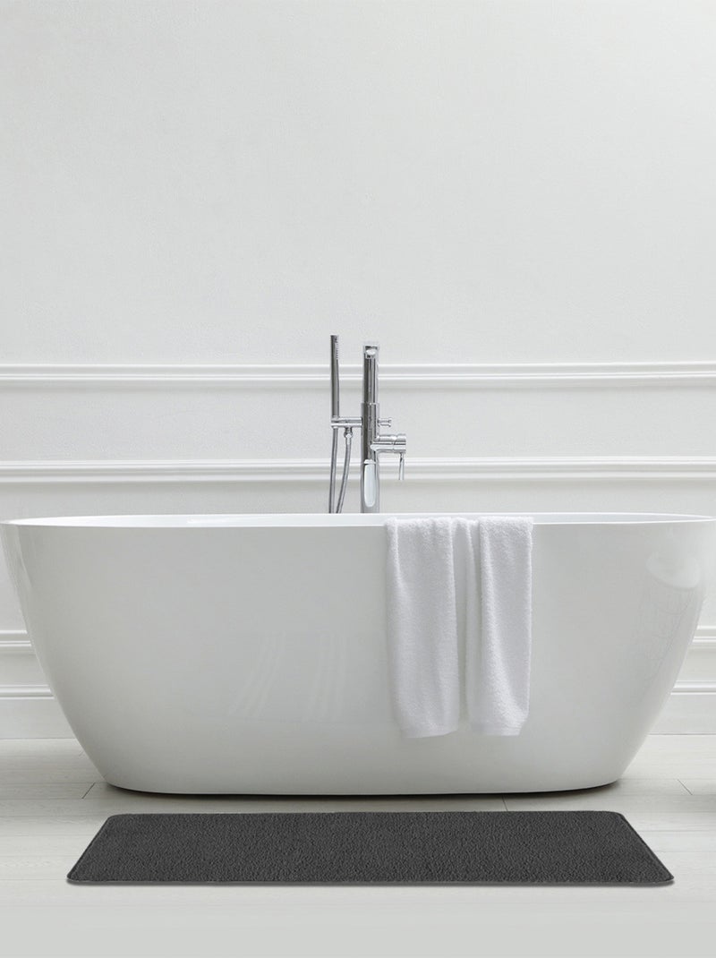 Alfombra de baño lisa de 60 x 120 cm, de poliéster Marrón chocolate - Kiabi