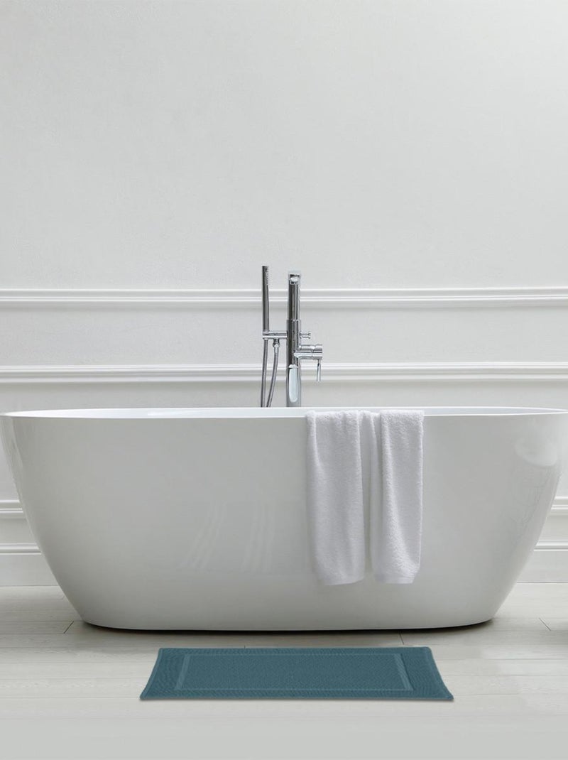 Alfombra de baño lisa GENOVA de algodón rizo 50 x 70 cm – Guy Levasseur Azul - Kiabi