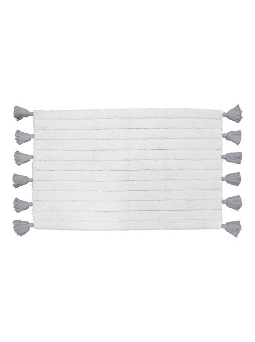 Alfombra de baño lisa y con borlas - Kiabi Alfombra de baño lisa y con borlas - Kiabi