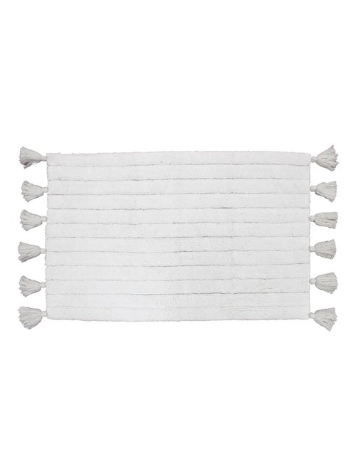 Alfombra de baño liso y con pompones - Kiabi