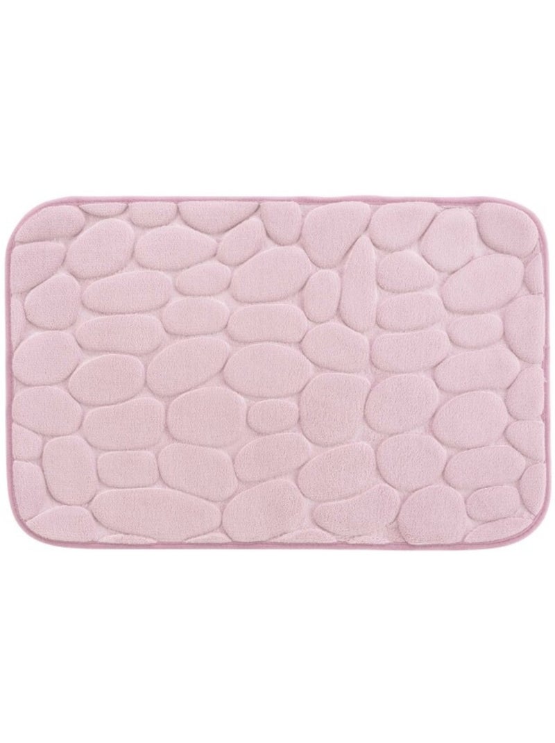 Alfombra de baño microfibra lisa en relieve Azul escarchado - Kiabi