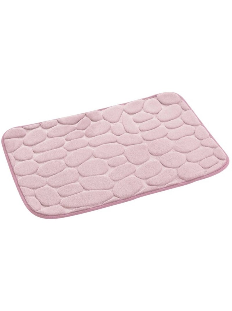 Alfombra de baño microfibra lisa en relieve Azul escarchado - Kiabi
