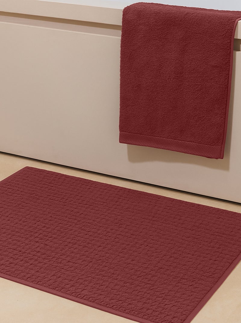 Alfombra de baño premium de algodón Mirmande Burdeos - Kiabi