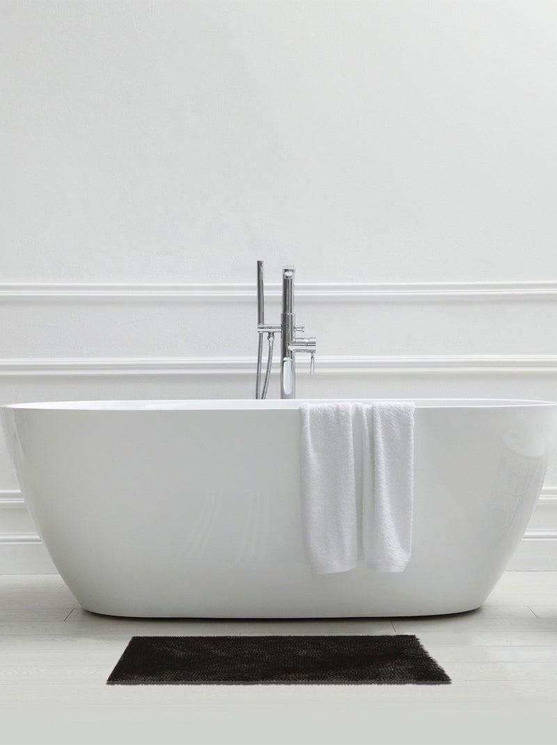 Alfombra de baño rectangular con efecto texturizado plateado 60 x 120 cm – Guy Levasseur Negro - Kiabi