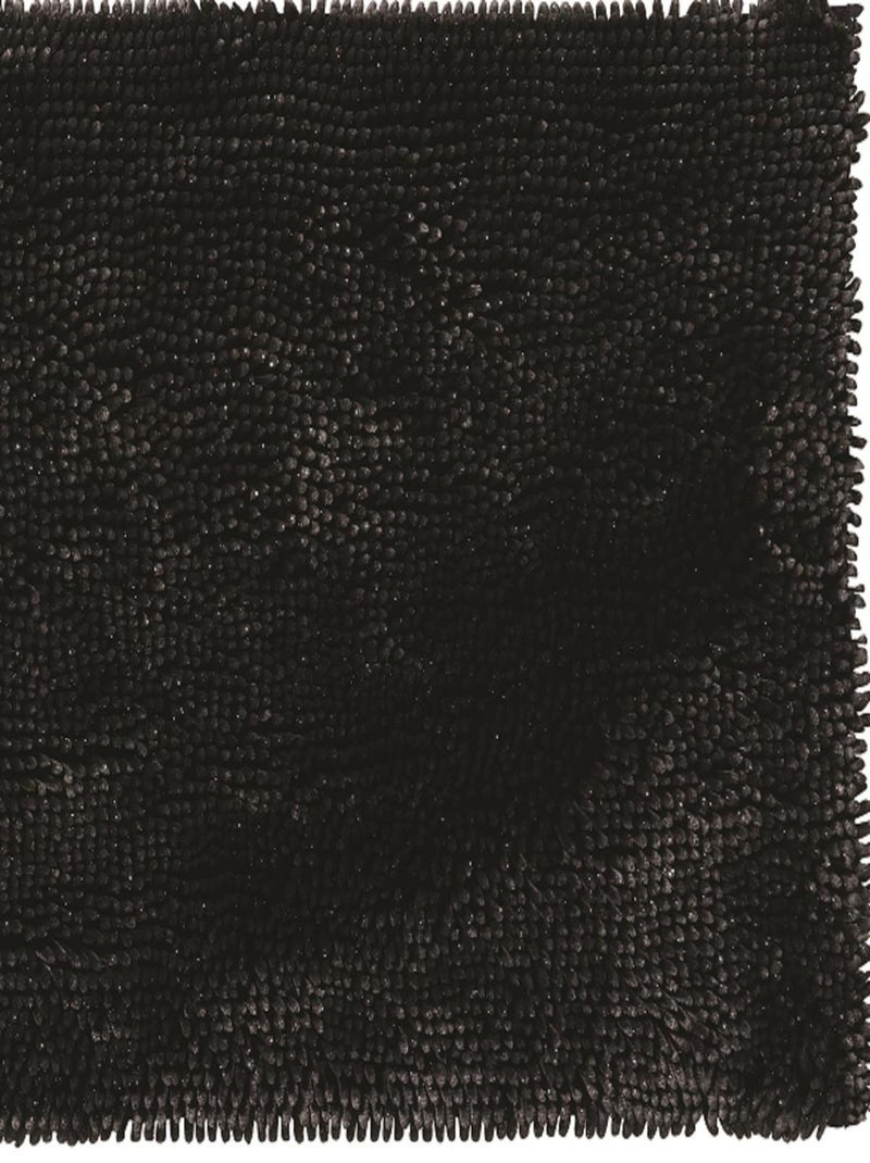 Alfombra de baño rectangular con efecto texturizado plateado 60 x 120 cm – Guy Levasseur Negro - Kiabi