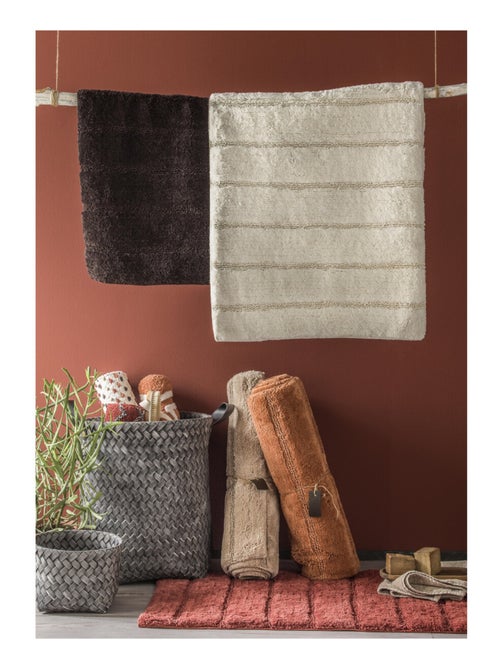 Alfombra de baño rectangular de algodón liso - Kiabi